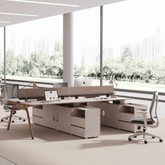 Galaxy-B Modern Metal Frame Office Desk Workstation with Side Return Cabinet